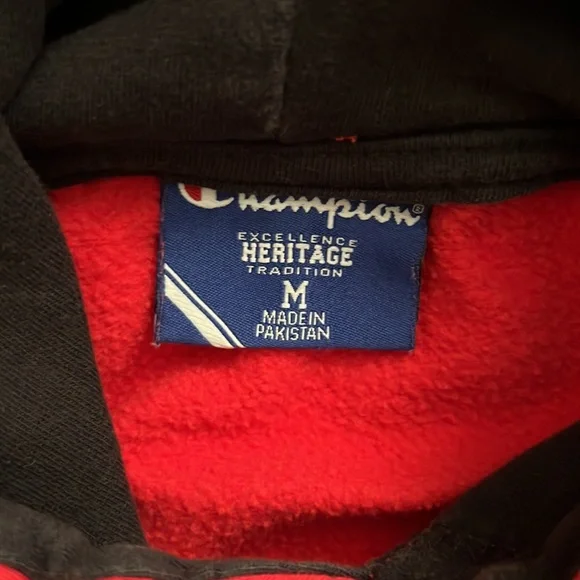Cornell Embroidered Red Champion Hoodie Sweatshirt - Medium - Picture 4 of 5